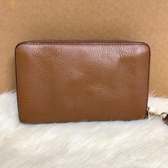 MICHAEL KORS Vintage JET SET Large Double Zip Brown Leather Wrist Wallet - Picture 2 of 16